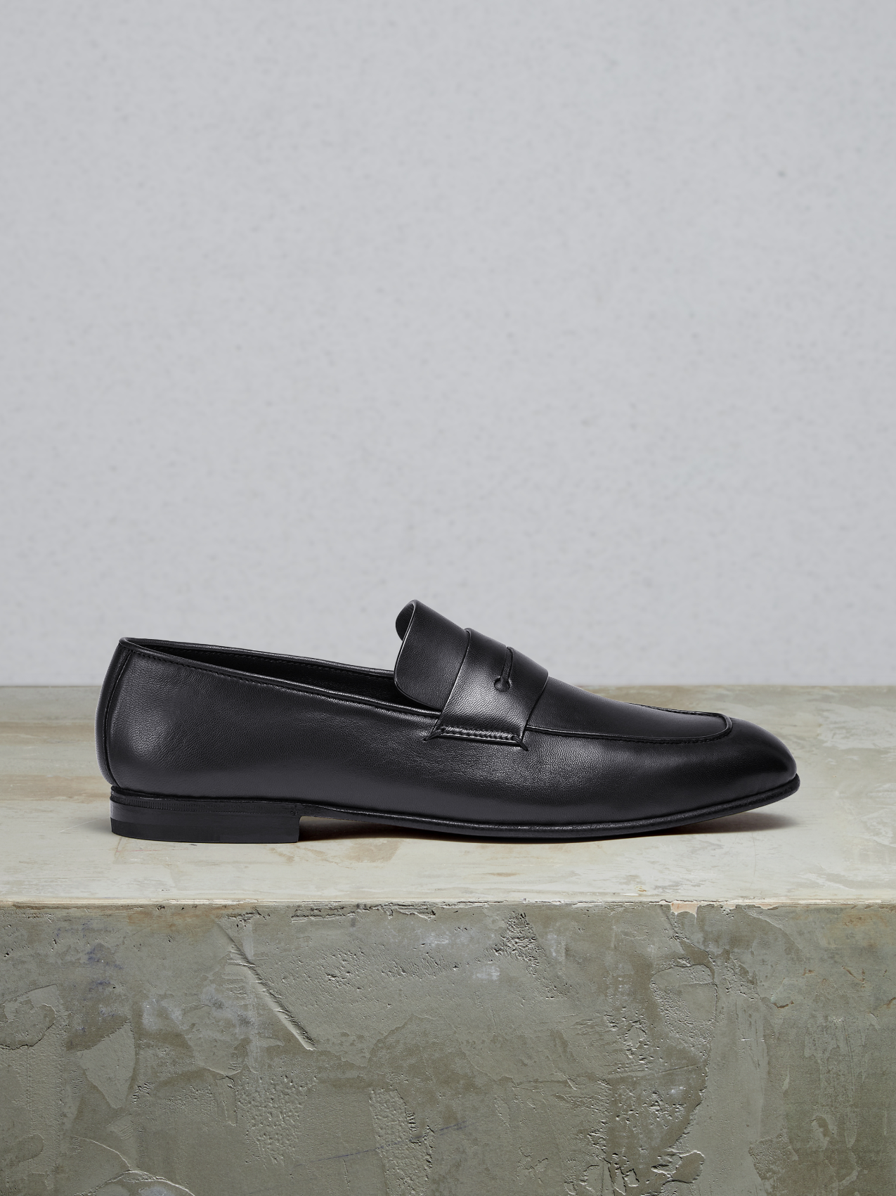 Navy Blue Nappa L'Asola Moccasin